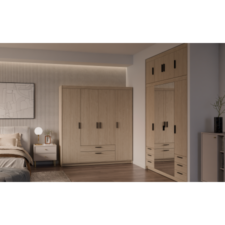 Szafa z nadstawką 176 cm garderoba TRINO dąb olejowany